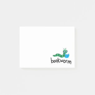 Reading Buddy Cute Bookworm With Book Post-it Notes