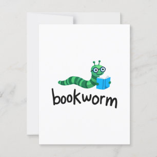 Reading Buddy Cute Bookworm With Book Postcard