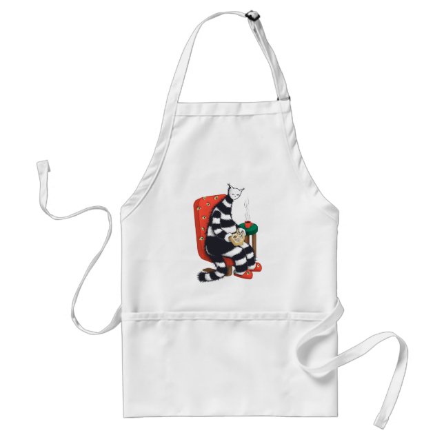 Reading Cat Book Lover Standard Apron (Front)