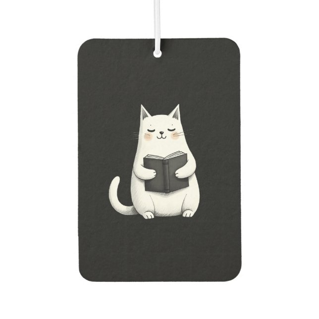 Reading Cat Funny Cat Book Lover Air Freshener (Front)
