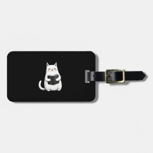 Reading Cat Funny Cat Book Lover Luggage Tag