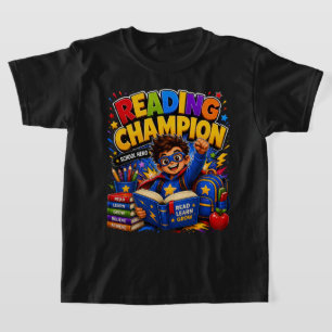 Reading Champion   Kids School Hero Shirt
