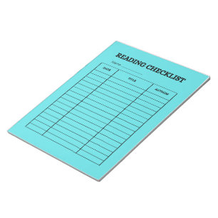 READING CHECKLIST NOTEPAD