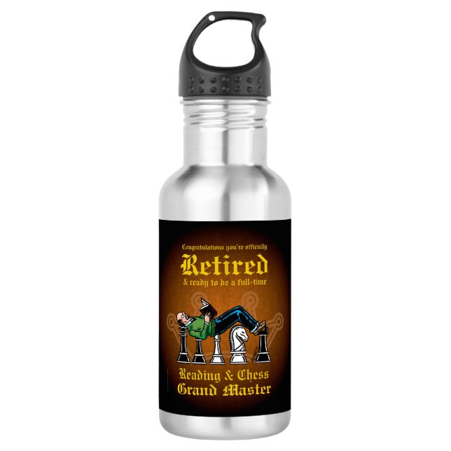 Reading & Chess Grand Master Water Bottle (Front)