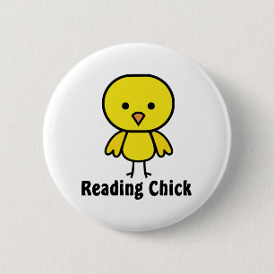 Reading Chick 2 Inch Round Button