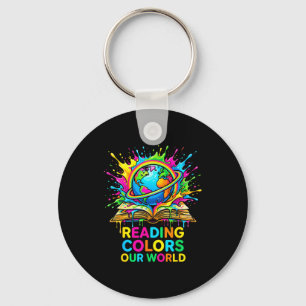 Reading colours our world space astronaut  keychain
