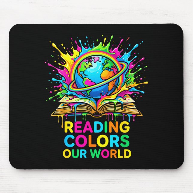 Reading colours our world space astronaut  mouse pad (Front)