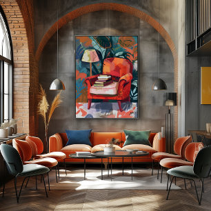 Reading Corner: Favista Art with Red Silicon. Canvas Print