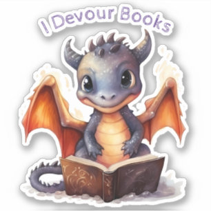  *~* Reading Cute Baby Dragon AP88 I DEVOUR Books
