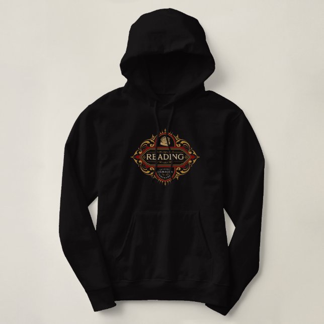 Reading Damages Ignorance GoldRed Nostalgic Hoodie (Design Front)