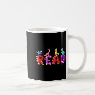 Reading dinosaur funny t rex dino book lover  coffee mug