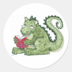 Reading Dragon Classic Round Sticker