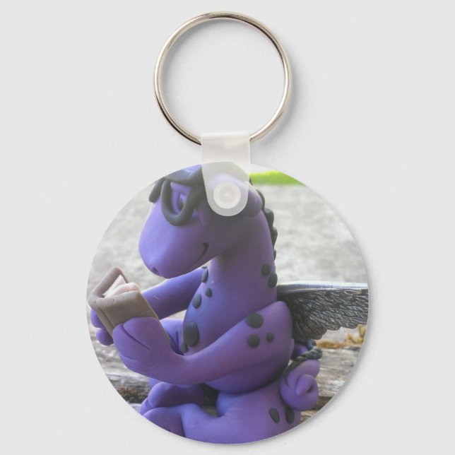 Reading dragon keychain (Front)