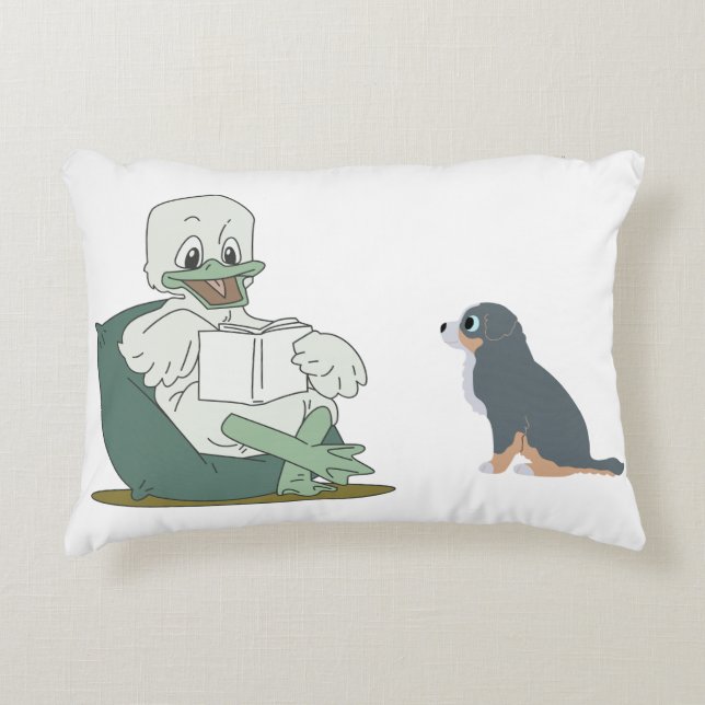 Reading Duck  Accent Pillow (Front)