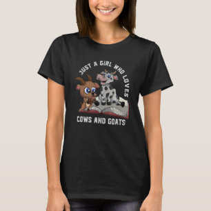 Reading Farmer Farm Animal Girls Women Cute Goat T-Shirt