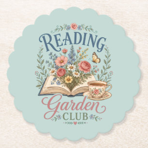 Reading Garden Club Cottagecore Floral Paper Coaster