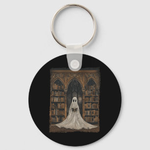 Reading Ghost Library Halloween Librarian Book Lov Keychain