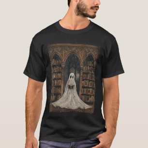 Reading Ghost Library Halloween Librarian Book T-Shirt