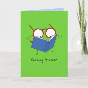 Reading Glasses - Eyeglasses & Book Greeting Card