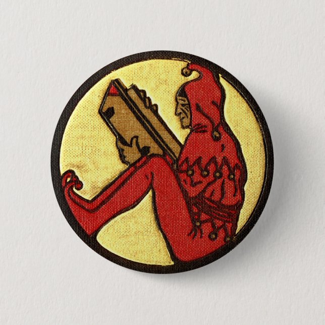 Reading Gnome 2 Inch Round Button (Front)