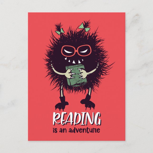 Reading is adventure funny teacher postcard (Front)