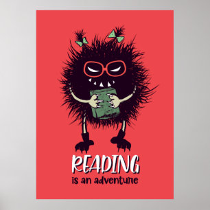 Reading is adventure funny teacher poster