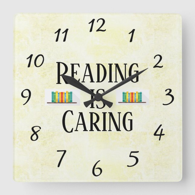 Reading is Caring Wall Clock (Front)