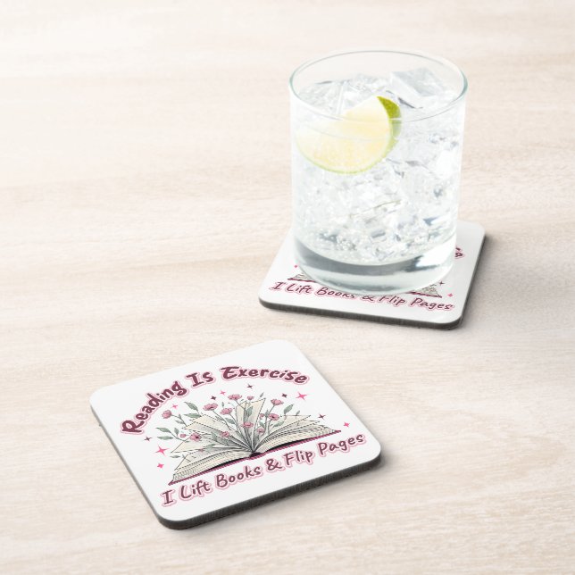 Reading Is Exercise....  Coaster (Right Side)