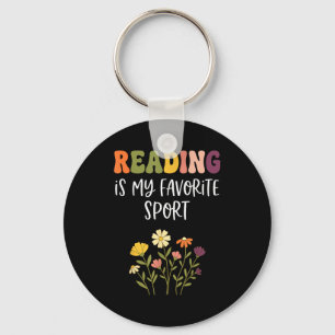 Reading is favorite sport funny book lover funny keychain