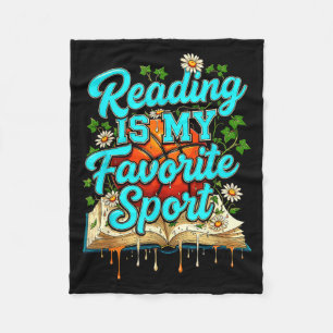 Reading is favourite sport funny basketball drip fleece blanket