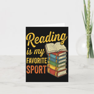 Reading is favourite sport funny book lover readin card