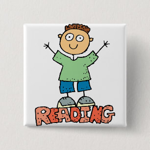 Reading Is Fun 2 Inch Square Button