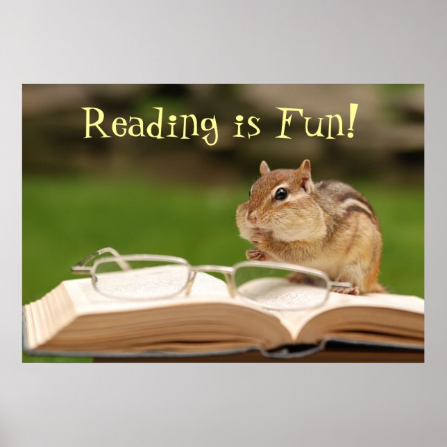 Reading is Fun! Chipmunk Poster (Front)
