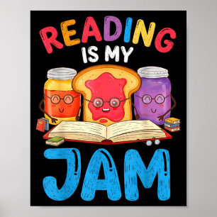 Reading is jam funny love to read books girls boys poster