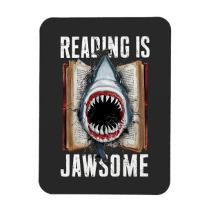 Reading Is Jawsome Funny Book Reading Lovers Magnet