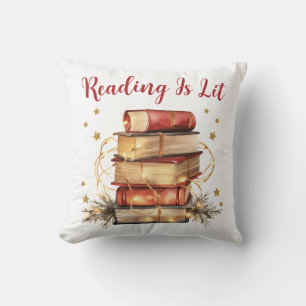 Reading Is Lit, Book Lover Throw Pillow