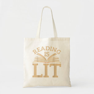 Reading Is Lit Librarian Reading Tote Bag