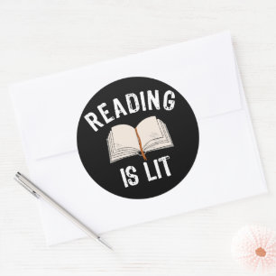 Reading Is Lit - literature reading books Vintage Classic Round Sticker