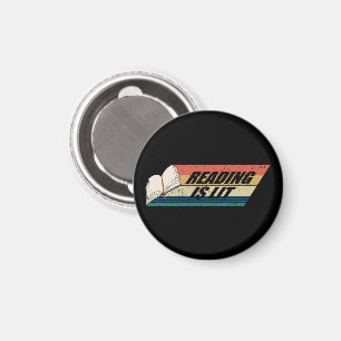 Reading Is Lit - Reading Books Vintage Retro Magnet