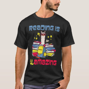 Reading Is Llamazing Bookworm Book Nerd Llama Rea T-Shirt