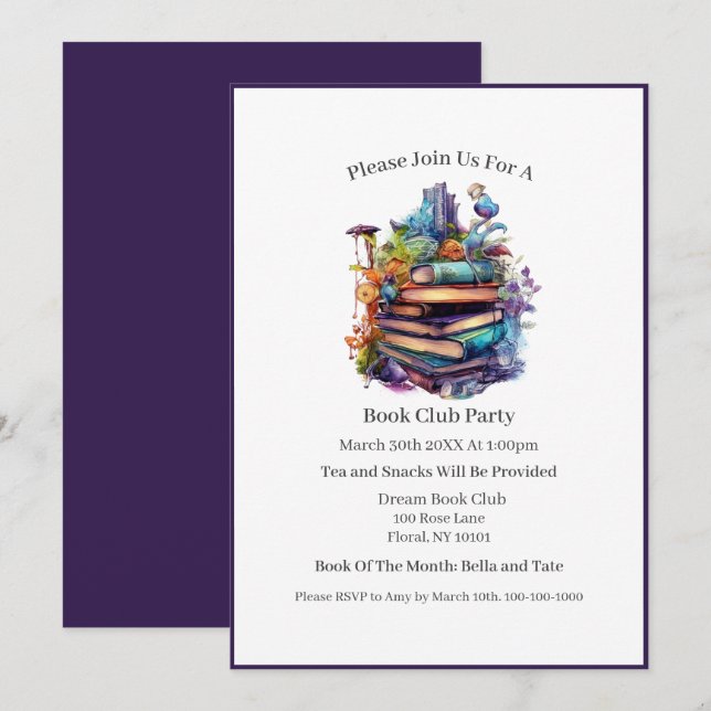 Reading is Magical, Book Club Invitation (Front/Back)