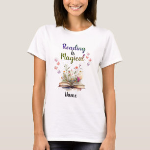 Reading is Magical Book Lovers Quote Trendy Whimsy T-Shirt