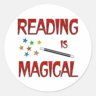 Reading is Magical Classic Round Sticker
