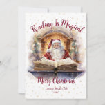 Reading is Magical Snowflake Design Holiday Card<br><div class="desc">Reading Is Magical Christmas design is sure to bring joy and cheer this holiday season. The beautiful watercolor artwork and vibrant colours will make any book lover's heart sing. Customizable.</div>