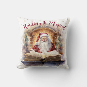 Reading is Magical Snowflake Design Throw Pillow