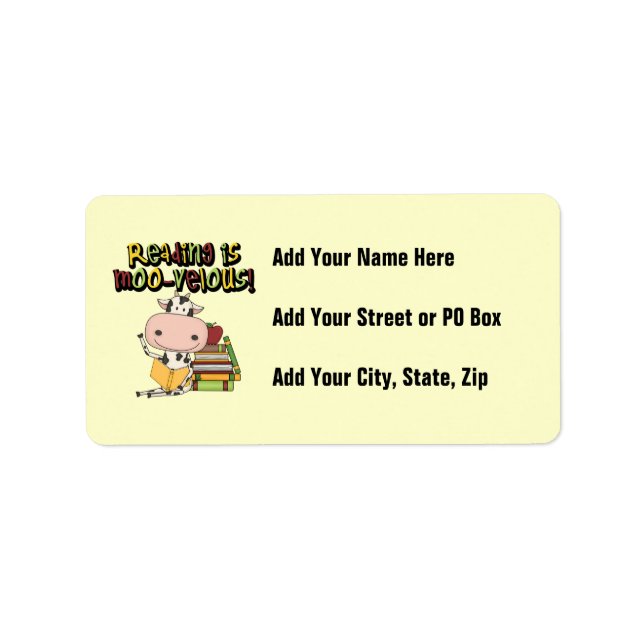 Reading is Moo-velous Label (Front)