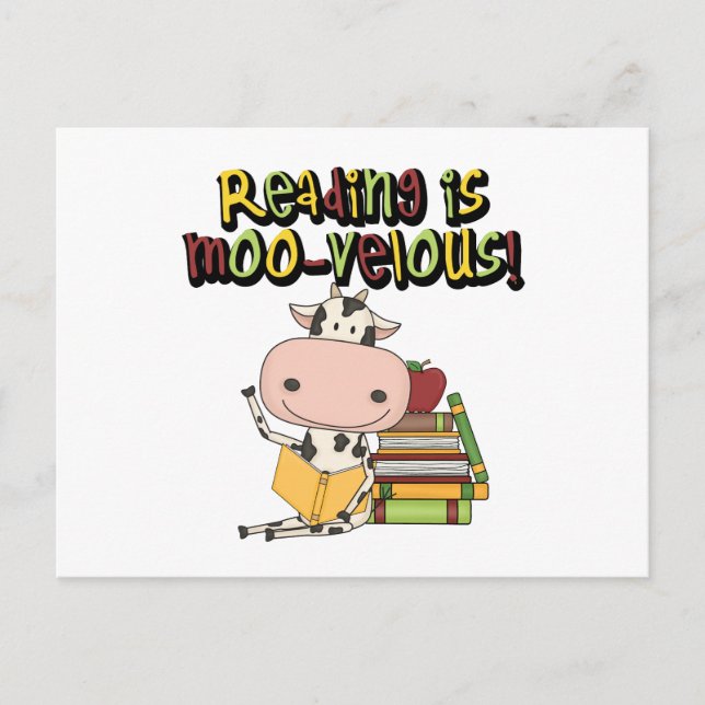Reading is Moo-velous Postcard (Front)