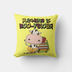 Reading is Moo-velous Throw Pillow