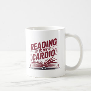 Reading Is My Cardio Bold Red Book Lover Coffee Mug
