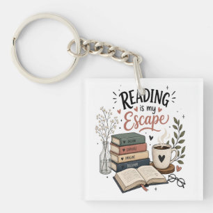 Reading Is My Escape - Cozy Book Lover Aesthetic Keychain